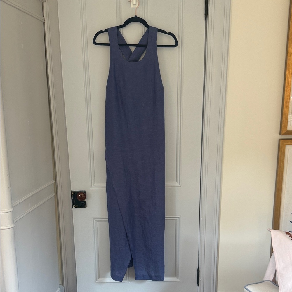 J. McLaughlin Sleeveless Button-Down Maxi Dress in Periwinkle Blue